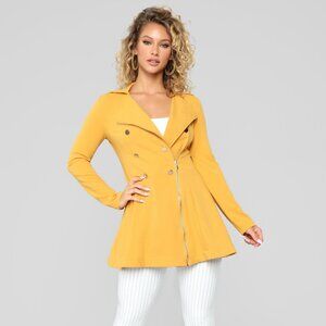 Mustard Dark Golden Yellow Light Dress Jacket Trench Peacoat
